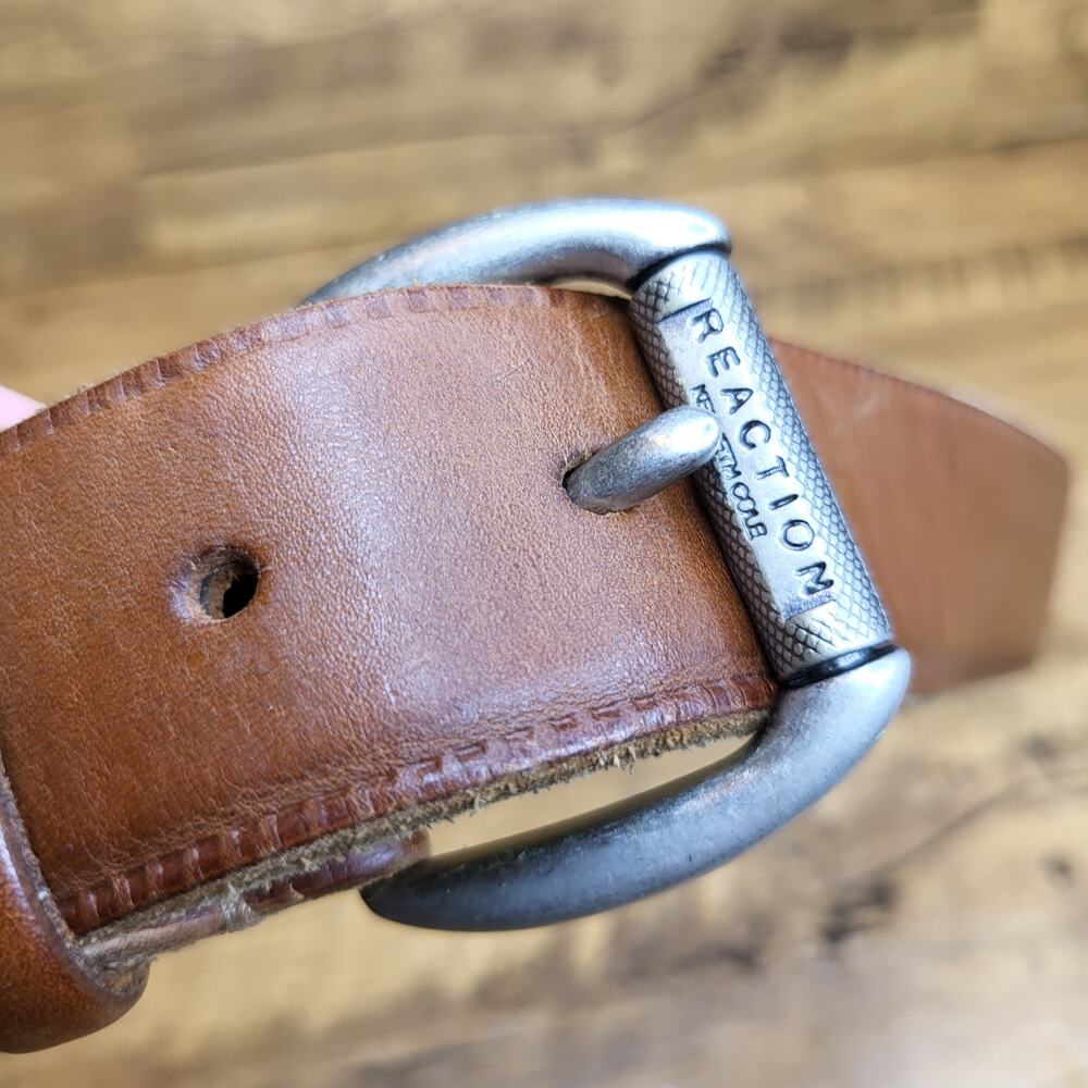 Kenneth Cole Tan brown leather adjustable belt sz 34 Mens - Picture 6 of 10